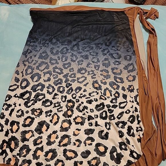 Shein One Piece Bathing Suit animal print WITH wrap Size 3XL NWOT - Picture 3 of 6